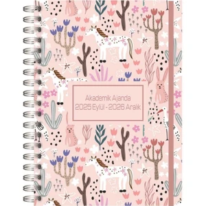 2025 Eylül - 2026 Aralık Spiralli Akademik Ajanda A5 15X21 cm Tasarım-4
