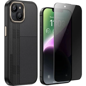 Apple iPhone 15 Plus Kılıf M-safe Şarj Özellikli Karbon Fiber Görünümlü Zore Antina Kapak + Hayalet Ekran Koruyucu