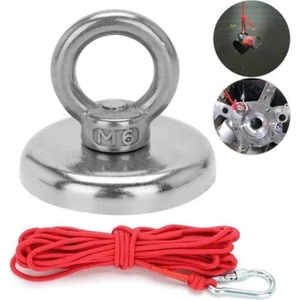 42MM Çap Güçlü Halkalı Neodyum Pot Mıknatıs Kanca Kurtarma Mıknatısı Fishing Magnet ve Halat