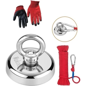 48 mm Magnet Fishing, Neodyum Pot Mıknatıs Seti Halat Eldiven, Mıknatıs Balıkçılığı