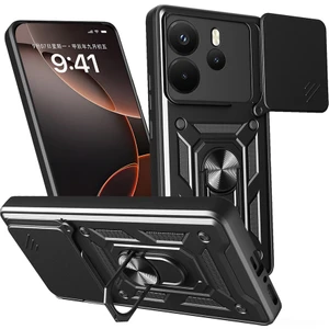 Xiaomi Redmi Note 14 Kılıf Magnetik Standlı Kamera Korumalı Sürgülü Kapak
