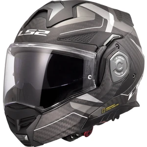 Ls2 Advant x Karbon Horizon Çenesi Arka Açılan Kask (Mat Gümüş-Gri)