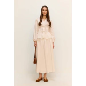 A Kesim Basic Düz Poplin Maxi Tesettür Etek E7453AX25SM