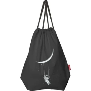 Ayda Sallanan Astronot Baskılı Siyah Sırt Çantası