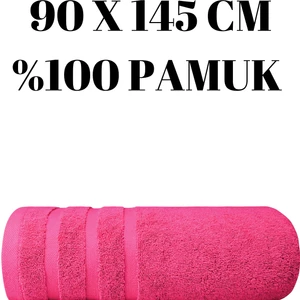 Bir Adet Banyo Duş Havlu Seti %100 Pamuk Çizgi Desenli 90 x 145 cm