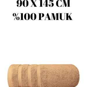 Bir Adet Banyo Duş Havlu Seti %100 Pamuk Çizgi Desenli 90 x 145 cm