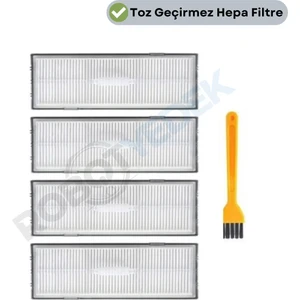 Robot Yedek Roborock S7 Uyumlu 4 Adet Hepa Filtre+Temizleme Fırçası