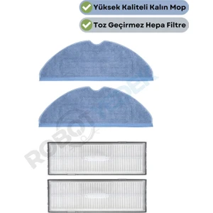 Roborock S7 Beyaz Uyumlu Yedek Mop ve Hepa Filtre-4 Parça