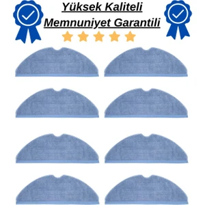 Roborock S7 Maxv, S7 Maxv Ultra Uyumlu 8 Adet Mop Fiber Bez Paspas-Yüksek Kaliteli