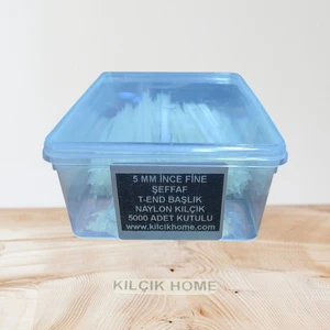 5 mm Fine Ince Şeffaf T-End Naylon Kılçık 5000 Adet