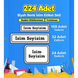 Sb Store Okul Kreş Etiketi Kalem Defter Özel Isim Yazılabilen Etiket Seti Model 161 - 224 Adet