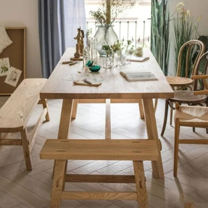 Ahşap Doğal Kütük Yemek / Toplantı / Çalışma Masası