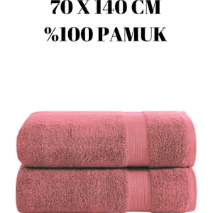 Ikili Banyo Duş Havlu Seti  Pamuk Çizgi Desenli 70 x 140  cm