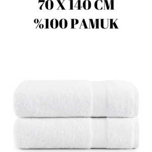 Ikili Banyo Duş Havlu Seti  Pamuk Çizgi Desenli 70 x 140  cm