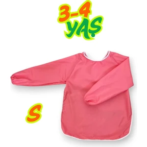 Pembe Sıvı Geçirmez Boyama Önlüğü S Beden 3-4 Yaş