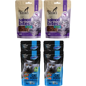 New Story Somonlu 2X60gr Taneli Kedi Ödülü, Bonisa 4-Cat-Salmon-Punch