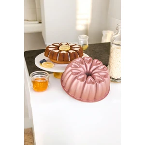 Ametist 26CM Kalpli Döküm Granit Kek Kalıbı Rosegold