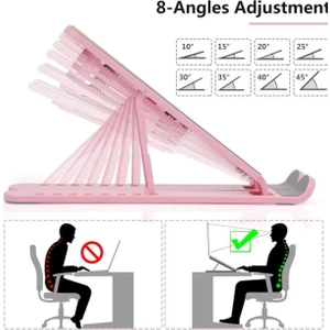 7 Kademeli Kaymaz, Hafif ve Taşınabilir Leptop Standı Ayarlanabilir Ergonomik Laptop Standı