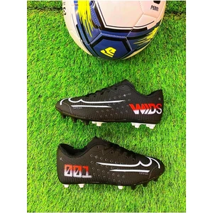 001 Erkek Çocuk Krampon Futbol Ayakkabısı Siyah - Beyaz