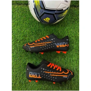 001 Erkek Çocuk Krampon Futbol Ayakkabısı Siyah - Oranj
