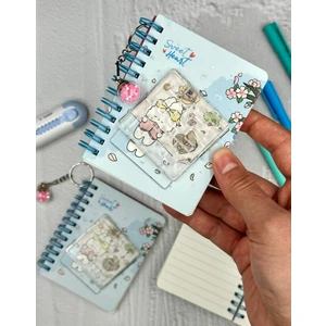 Sevimli Tavşanlı Kare Labirentli Mini Defter Spiralli  Çizgili 56 Sayf