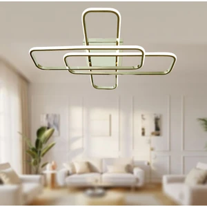 TT324-FSR Tt Aydınlatma 57 x 17 Profil Fransız Sarı Kaplama 3 Lü Plafonyer LED Avize