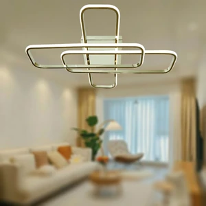 TT324-FSR Tt Aydınlatma 57 x 17 Profil Fransız Sarı Kaplama 3 Lü Plafonyer LED Avize