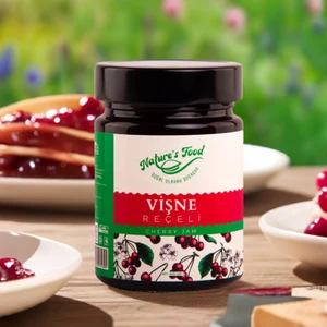 Nature's Food Vişne Reçeli Premium Series 400 gr Cam Şişe %65 Vişne Doğal İçerik Doğal Tat