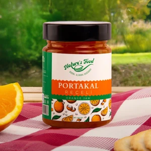 Nature's Food Portakal Reçeli Premium Series 400 gr Cam Şişe %65 Portakal Doğal İçerik Doğal Tat