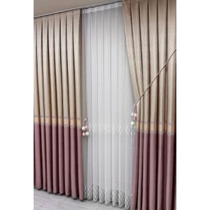 Ufuk Perde Pano Fon Gemlik Kre-Pudra (Tek Kanat)