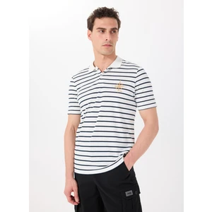 Çizgili Beyaz Erkek Polo T-Shirt J5SM-TST7317