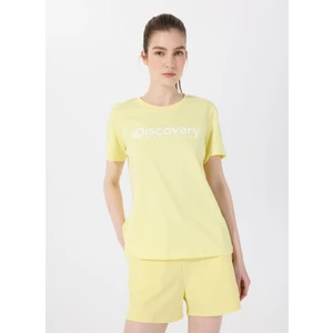 Discovery Expedition D4SL-TST3053 Sarı Bisiklet Yaka Standart Düz Kadın T-Shirt