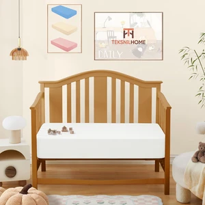 Teksnil Home |  Pamuk Penye Beyaz Bebek Lastikli Çarşaf,anne Yanı Çarşafı,kreş Bebek Yatağı Çarşafı 60 x 120 cm