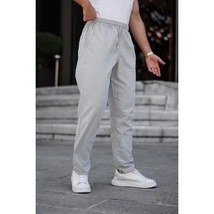 3A Moda Haki Renk Erkek Yazlık Keten Karışımı Relaxed Pantolon