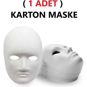 1 Adet, Karton Maske, Boyanabilir, Eğitici Maske Boyama, Etkinlik ve Hobi Maskesi
