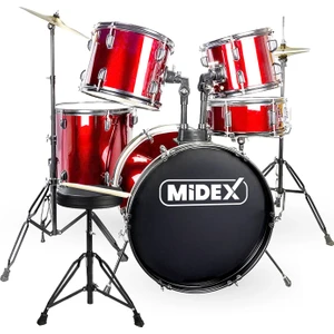 CD900X-RD 22'' yetişkin akustik Bateri Davul Seti 22B-13T-12T-16F-14S (5 Parça)