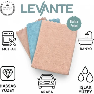 Ultra Emici Mikrofiber Temizlik Bezi 3 Lü Set | Yumuşak Dokulu | Tüy Bırakmaz Bez | Ekstra Kalın