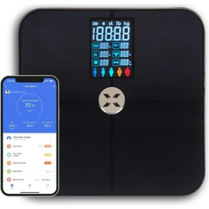Xenon Smart Dijital Nabız Ölçerli Akıllı Tartı Yağ Kemik Kas Kütlesi Ölçen Vücut Veri Analiz Ölçümlü Akıllı Baskül X8702