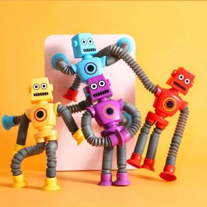 Dönüşen Vantuzlu Robot Oyuncak Eğitici ve Eğlenceli 2'li Set 4 Kişilik Oyun