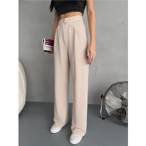 Kadın Likralı Salaş Geniş Paça Palazzo Pantolon