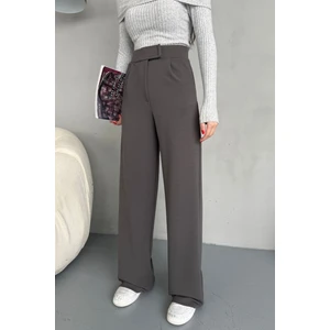 Kadın Likralı Cırt Kapama Geniş Paça Palazzo Pantolon