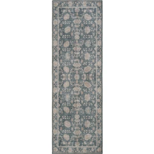 Cool Halı Private Yeşil Eskitme Vintage Halı Etnik Desenli Otantik Şönil Yolluk Yıkanabilir Hol Koridor Halısı