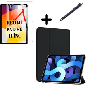 Xiaomi Redmi Pad SE 11inç Kılıf SET PU Deri Smart Tablet Kilifi Ekran Koruyucu + Kalem