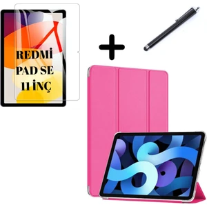 Xiaomi Redmi Pad SE 11inç Kılıf SET PU Deri Smart Tablet Kilifi Ekran Koruyucu + Kalem