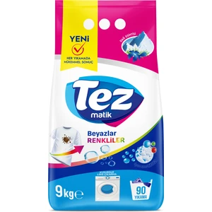 Tez Matik Deterjan Renkliler ve Beyazlar 9 kg