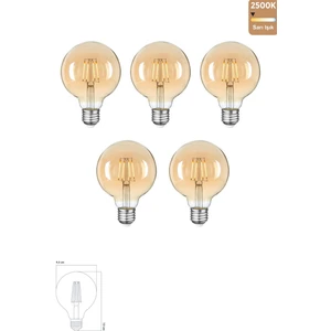 Rustik LED Ampul E27 G95 8W 2500K Gün Işığı Erd-86