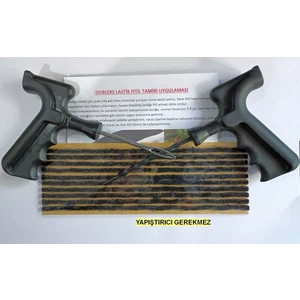 Dubleks Lastik Tamir Seti : 10 Adet 3.5X200MM Ince Fitil, Fitil Atma ve Kanal Açıcı Motosiklet Tipi