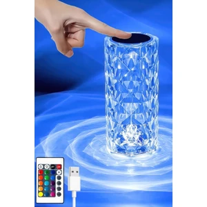 Dokunmatik Kristal LED Rgb Masa Lambası, USB Şarjlı, Uzaktan Kumandalı Dekorasyon Lambası
