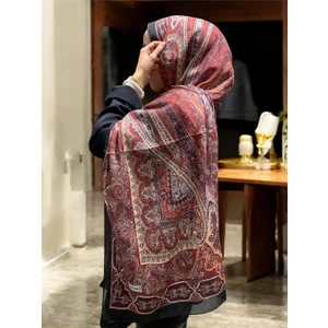 Soft Etnik 0181 Kırmızı Şal