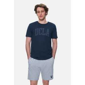 CULVER Lacivert Bisiklet Yaka Baskılı Standard Fit Erkek Tshirt